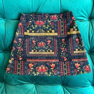 Velvet Boho Mini Skirt